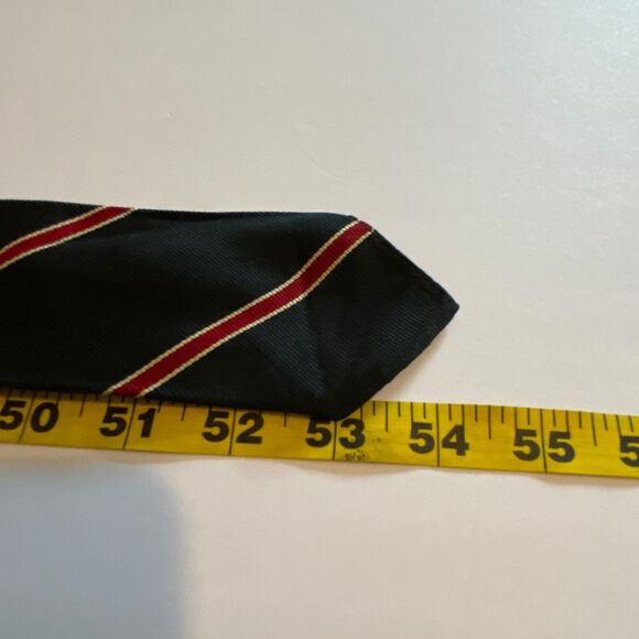 Vtg John Franks Slim Skinny Necktie 54" Short Striped Black Red White Schoolboy - Picture 5 of 5
